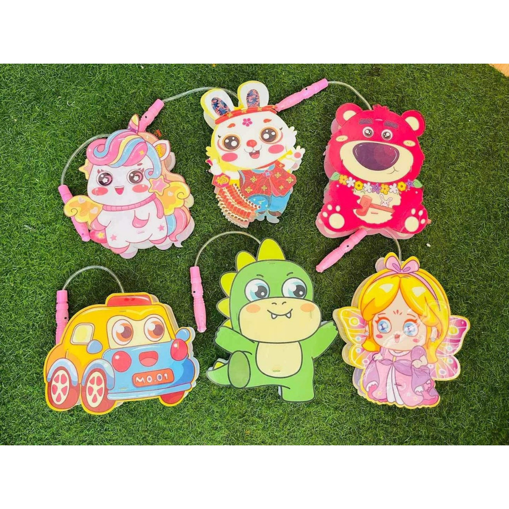 Đèn lồng trung thu Mẫu Mới 2023 có đèn nhiều hình mẫu gấu dâu,xe,công chúa,khủng long