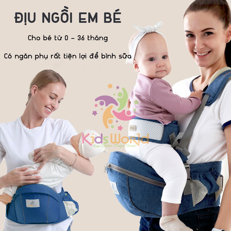 Địu em bé địu ngồi 4 tư thế cao cấp KidsWorld Gabesy cho bé từ 0 - 36 tháng tuổi tải trọng đến 20kg