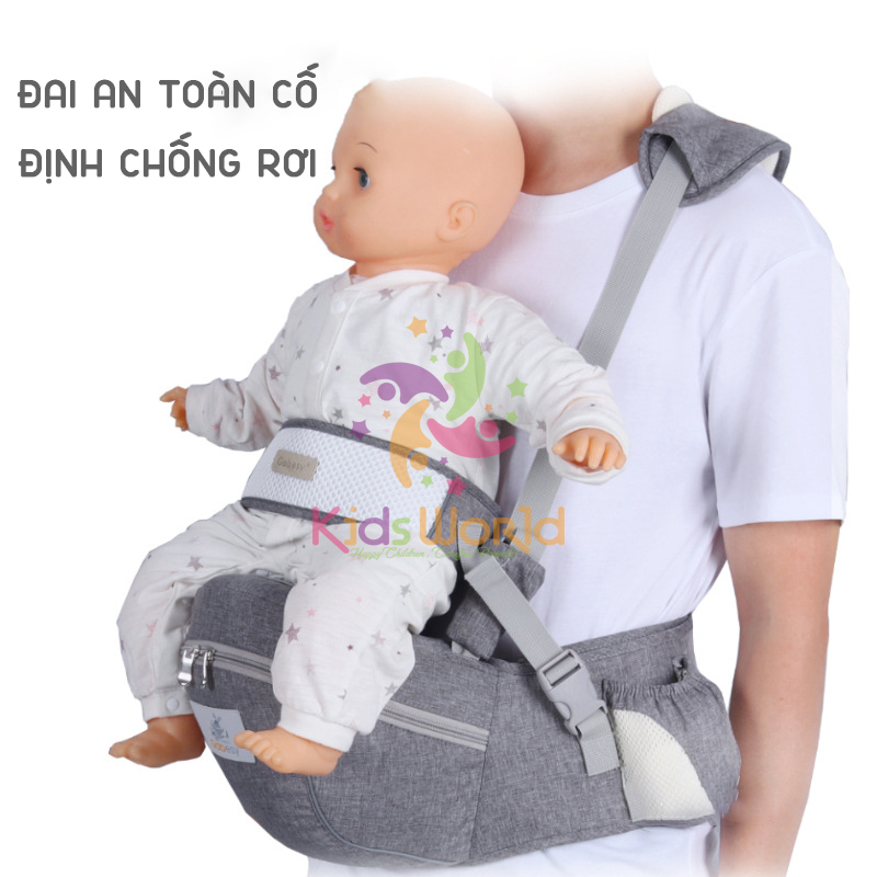 Địu em bé địu ngồi 4 tư thế cao cấp KidsWorld Gabesy cho bé từ 0 - 36 tháng tuổi tải trọng đến 20kg