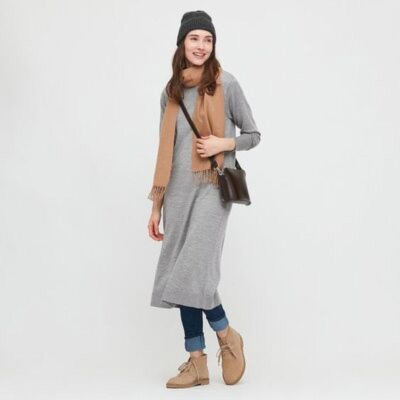 Váy len dệt kim Uniql0