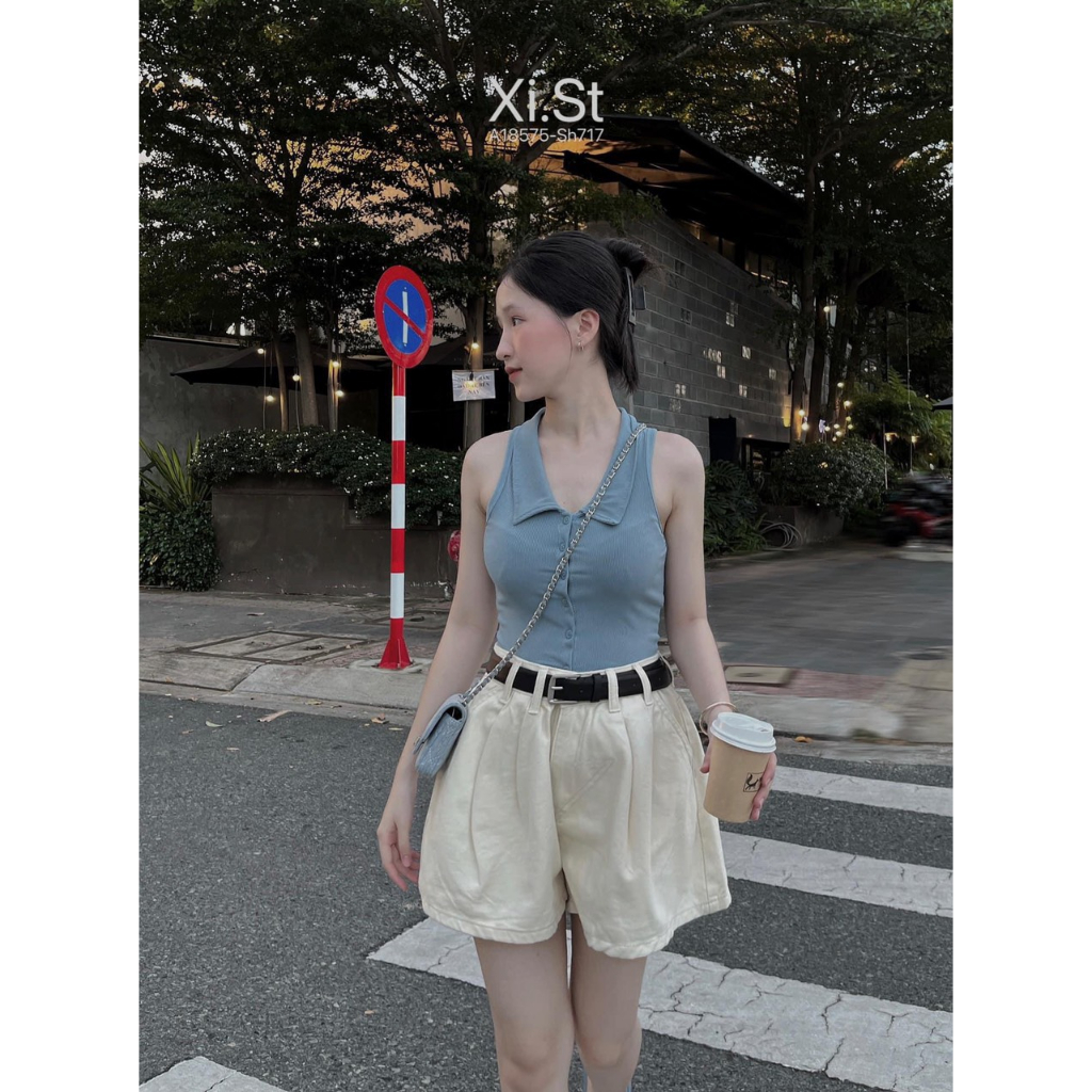 Quần Short MYK Jeans - Short Trơn Dáng Phồng