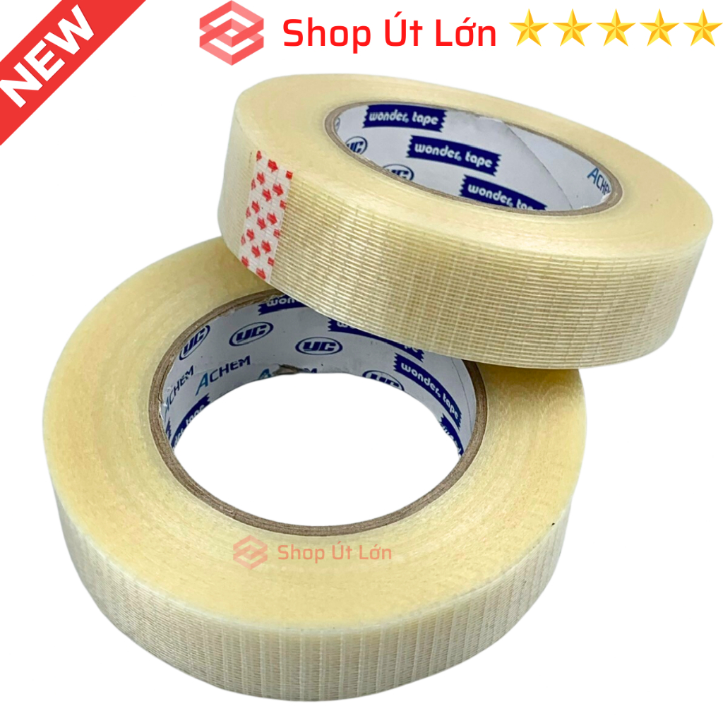 1 Cuộn băng keo sợi thủy tinh, rộng 3cm, dài 50 mét, lõi siêu mỏng, nặng 280gram
