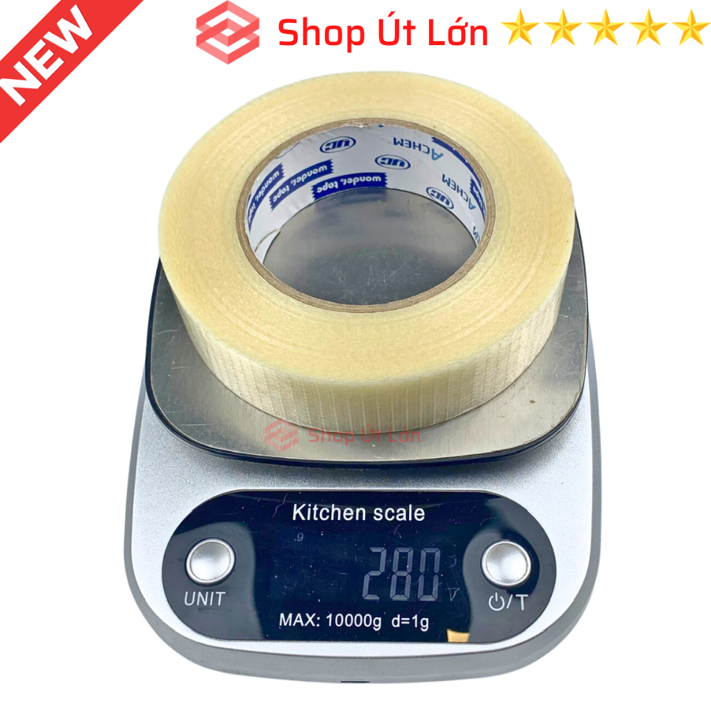 1 Cuộn băng keo sợi thủy tinh, rộng 3cm, dài 50 mét, lõi siêu mỏng, nặng 280gram