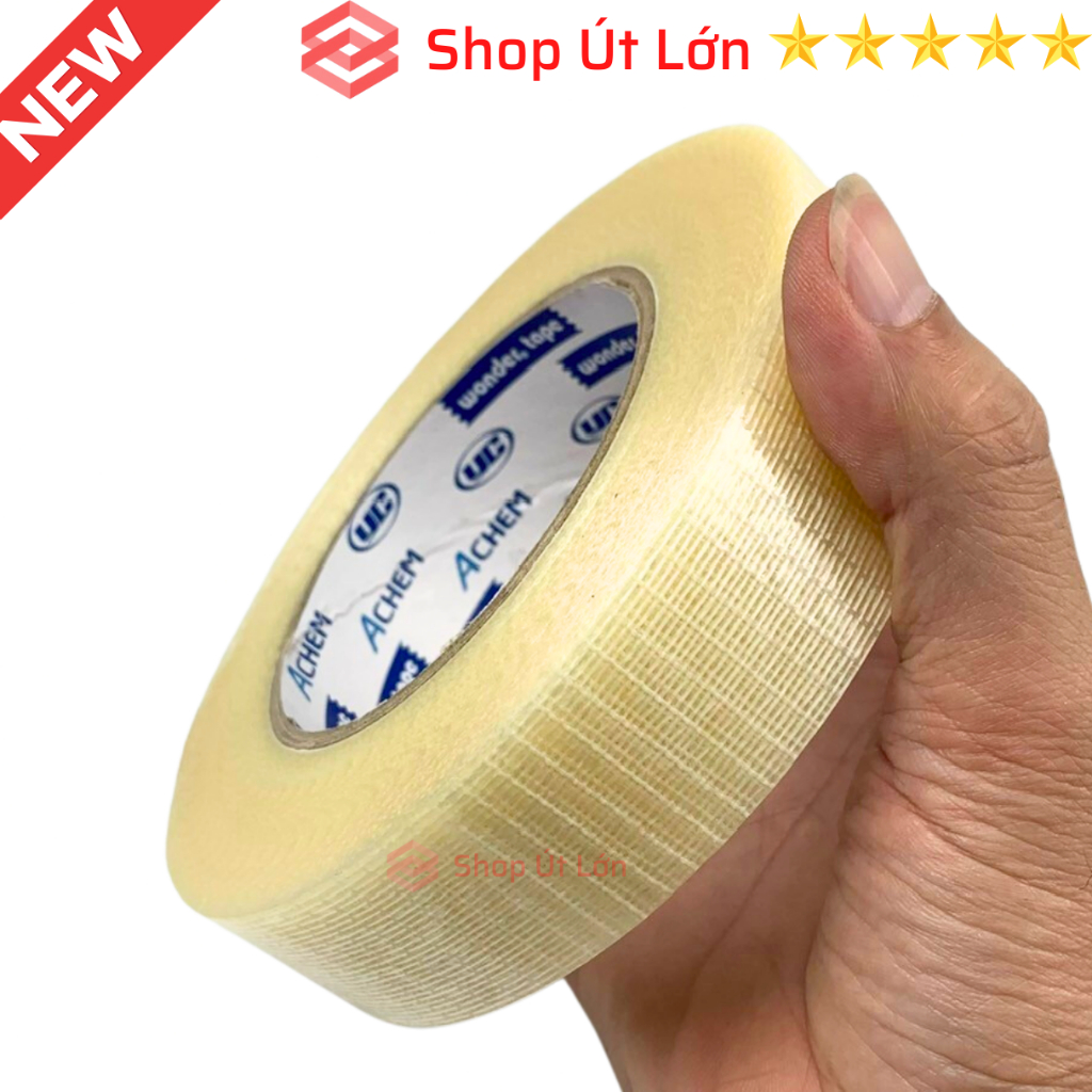 1 Cuộn băng keo sợi thủy tinh, rộng 3cm, dài 50 mét, lõi siêu mỏng, nặng 280gram