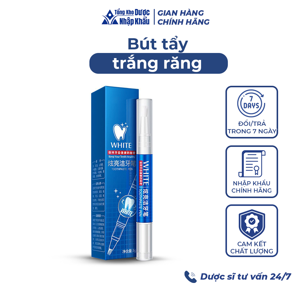 BÚT TẨY TRẮNG RĂNG NHƯ TUYẾT, VÀNG ĐEN ĐẾN MẤY CŨNG TRẮNG