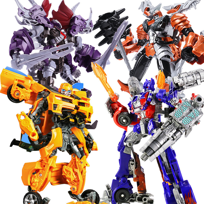 Mô hình đồ chơi Robot biến hình xe ô tô Transformer Optimus Prime, Bumblebee, Máy Bay, Khủng Long người máy biến hình
