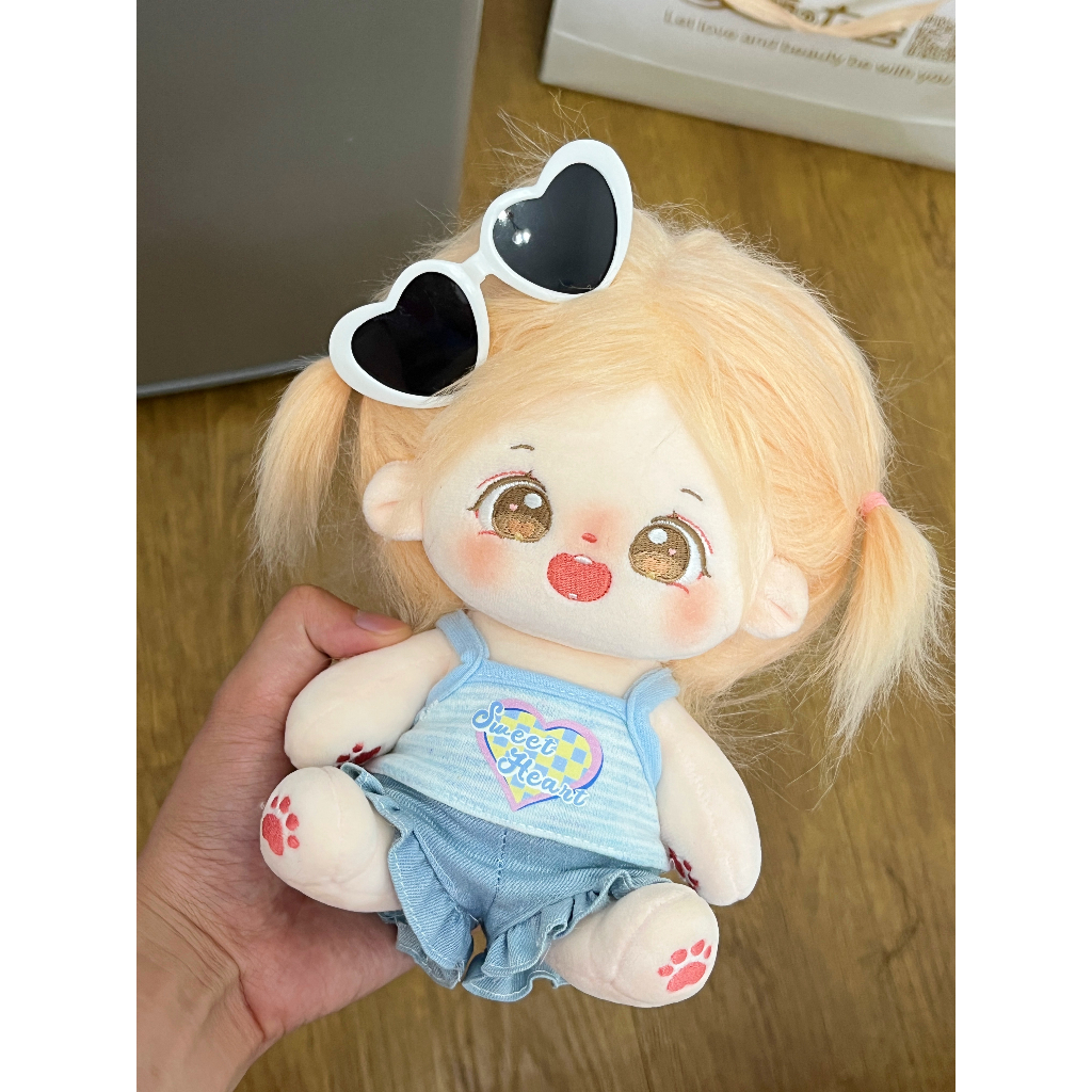 Búp bê không thuộc tính tóc tơ Phấn Bao 20cm