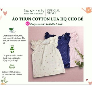 Áo thun bé gái cotton lụa tay cánh tiên cực kì mềm mát xịn. Hàng may thủ công số lượng ít.