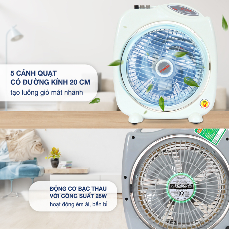 Quạt bàn đảo SENKO 28W tiện lợi 2 tốc độ gió - Hàng chính hãng - Màu ngẫu nhiên