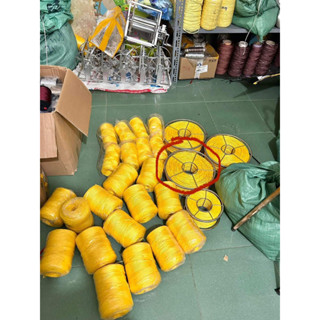 combo Guồng +  dây thuỷ sản vàng, dây dứa vàng 1li2-1li5 thả diều 2m5 lùi