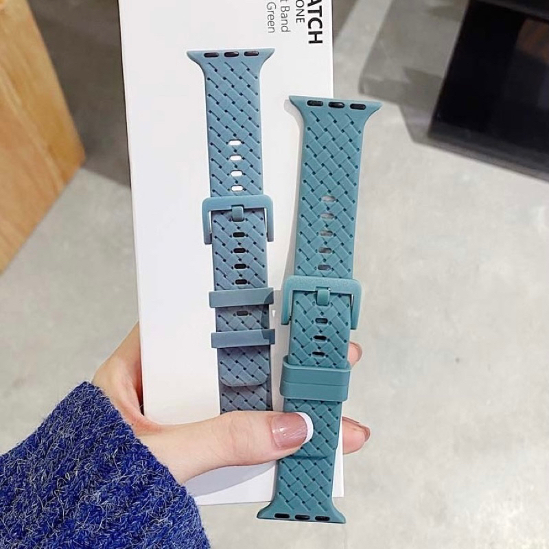 Dây Silicon kẻ vân độc đáo cho AW 9/8/7/6/5/4/3/2/1 38.40.42.44.41.45mm HUSA