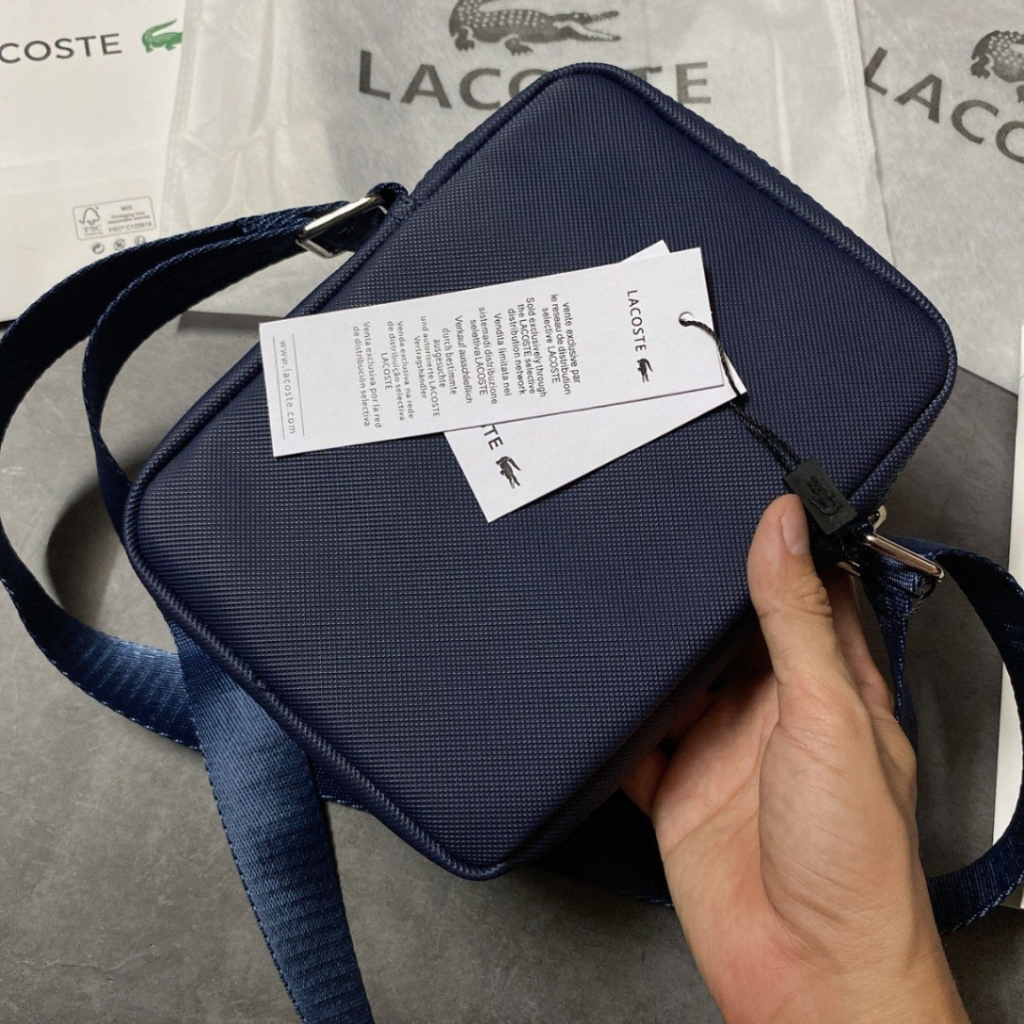 Túi Chéo Nam LCST, Chất da sần mịn với khoá zip logo nét, Hàng full tem, tag chuẩn hãng. size Size 20x14x4cm - TL1