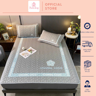 Chiếu điều hoà cao su non 5d thương hiệu coco cha.nel bo chun- tặng kèm 2 vỏ gối