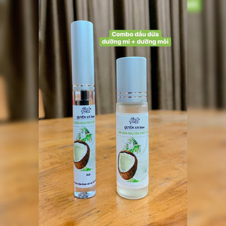 Combo dưỡng mi + lăn dưỡng môi dầu dừa (tự nấu)
