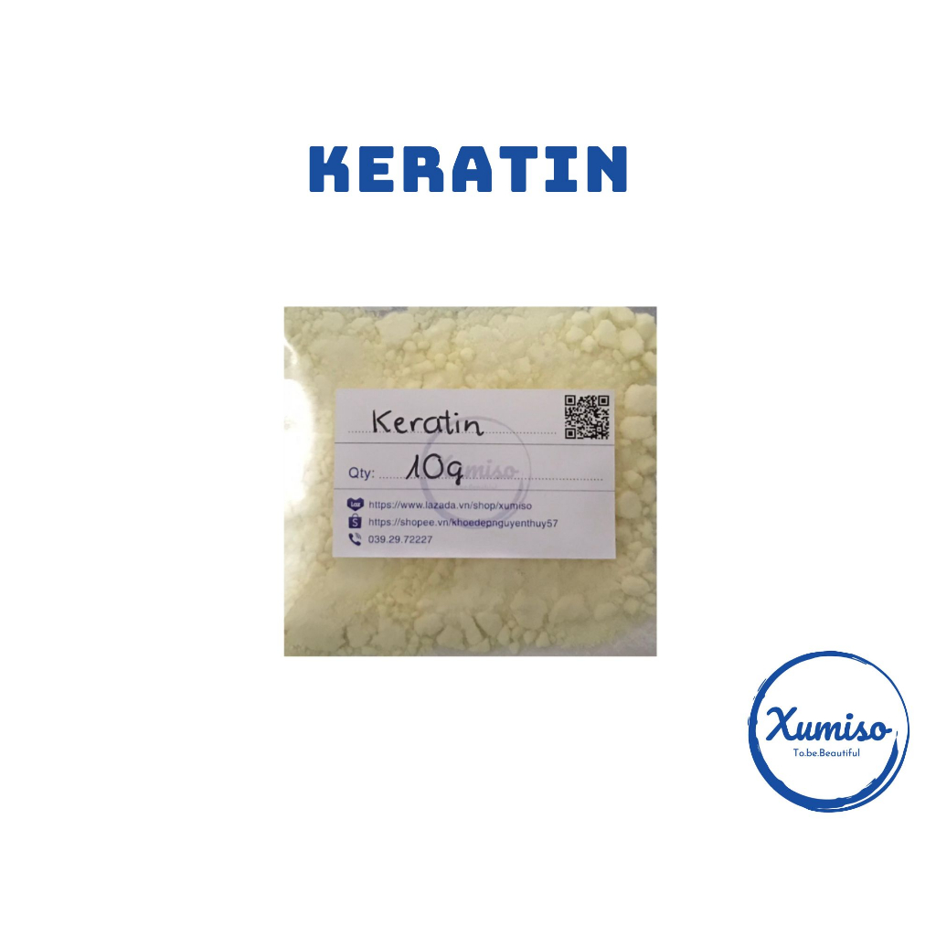 Hydrolyzed keratin peptide - Chất phục hồi tóc -nguyên liệu mỹ phẩm Xumiso 10G