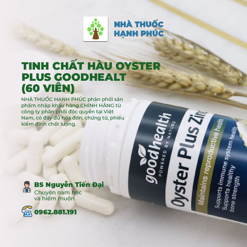 TINH CHẤT HÀU OYSTER PLUS GOODHEALTH ÚC  -  TĂNG CƯỜNG THỂ LỰC CHO NAM GIỚI