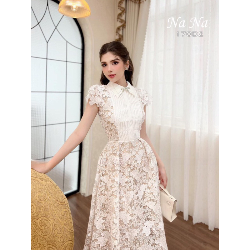 VÁY THIẾT KẾ  REN HOA CỔ HOẠ TIẾT DÁNG DÀI DỰ TIỆC