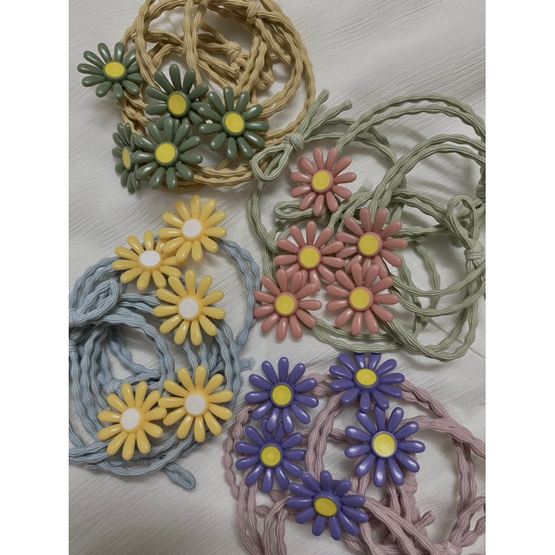 Cột tóc hoa cúc phong cách Hàn Quốc siêu cute 1k