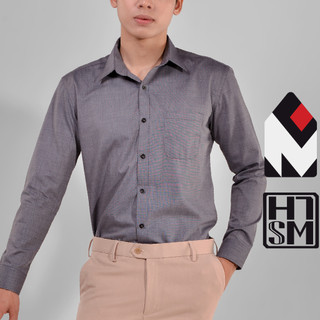 Áo sơ mi nam dài tay HTSM MAGNOR vải Kate oxford 40% cotton cao cấp, cổ bẻ, dáng medium fit công sở có túi ngực