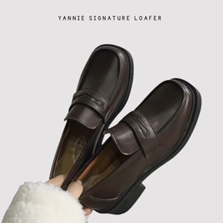 Giày loafer nữ oxford lolita ulzzang búp bê mũi vuông đế cao da PU trơn đồng phục JK Yannie