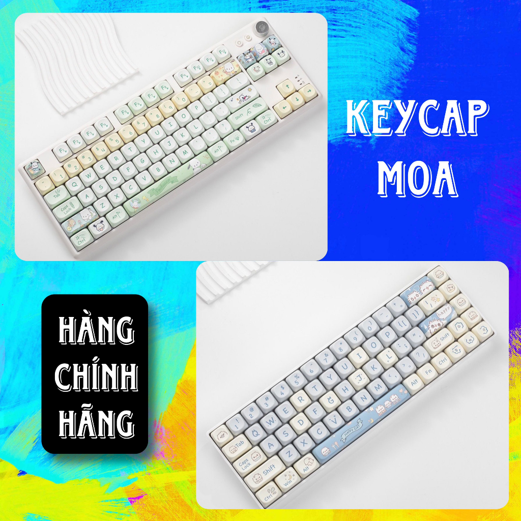 Keycap MOA nhựa PBT hình chó cute, mèo cute, Nút bàn phím cơ profile MOA