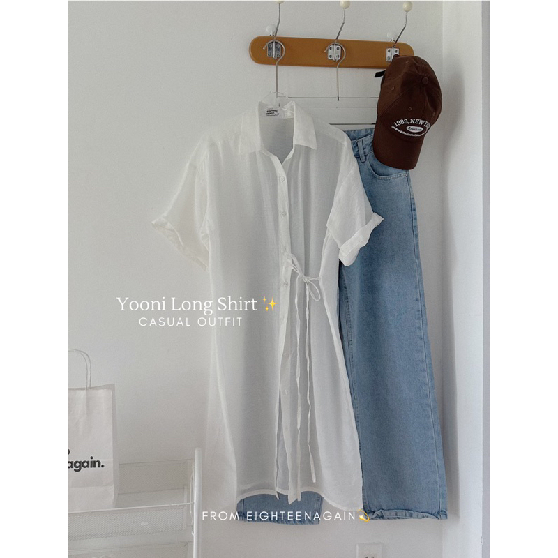 Áo sơ mi tơ mịn dáng dài Yooni 18made ✿ 𝐁𝐲 𝐄𝐢𝐠𝐡𝐭𝐞𝐞𝐧 𝐀𝐠𝐚𝐢𝐧