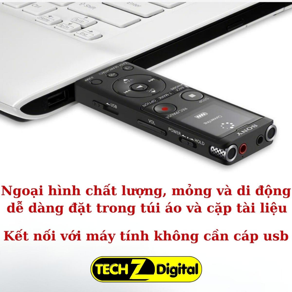 Máy ghi âm chuyên nghiệp SONY UX-570 Chính Hãng, tính năng ghi âm thông minh khi có tiếng động Bảo hành 5 năm