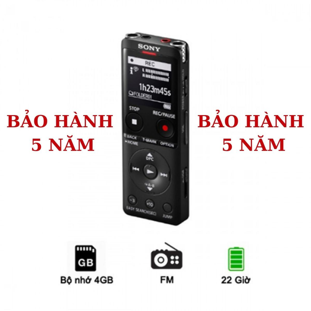 Máy ghi âm chuyên nghiệp SONY UX-570 Chính Hãng, tính năng ghi âm thông minh khi có tiếng động Bảo hành 5 năm