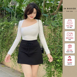 Chân váy rút dây 34CV003 34 Bigsize, Chân váy bigsize form chữ A thời trang, chất thun gân thoải mái.