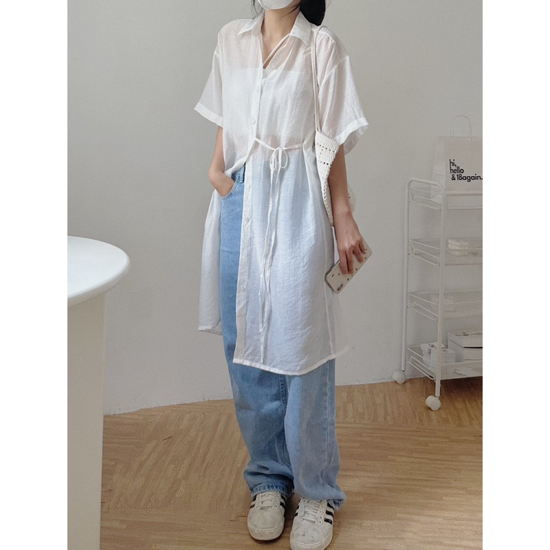 Áo sơ mi tơ mịn dáng dài Yooni 18made ✿ 𝐁𝐲 𝐄𝐢𝐠𝐡𝐭𝐞𝐞𝐧 𝐀𝐠𝐚𝐢𝐧