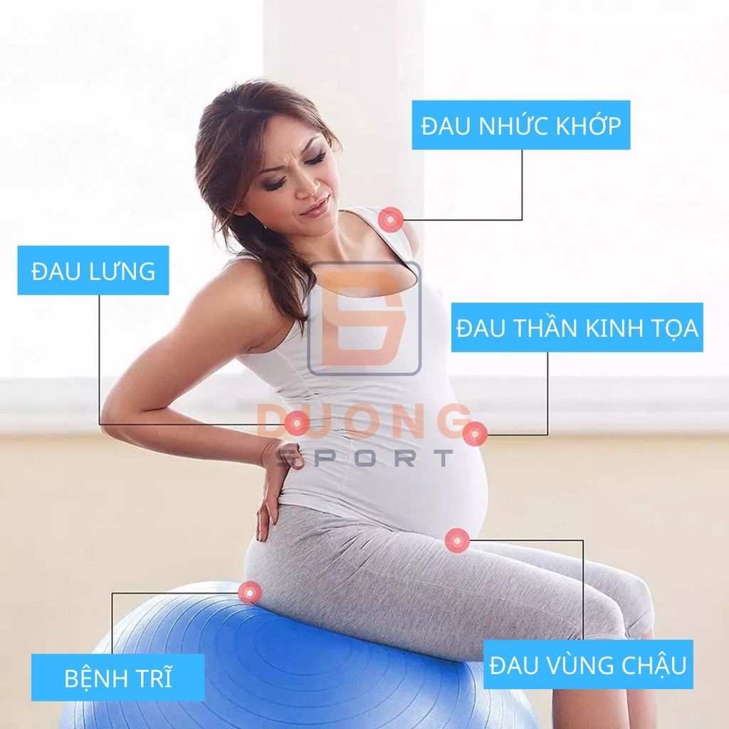 Bóng Tập Yoga Toàn Thân Cao Cấp DUONG SPORT Đường Kinh 65cm Dày 2mm Chống Nổ Tặng Kèm Bơm Bóng DC0004