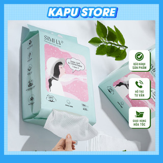 Khăn giấy khô Simha dùng 1 lần an toàn cho bé đa năng dạng rút 100% vải viscose lau mặt và lau tay túi rút 186 tờ KAPU