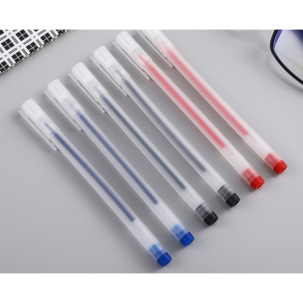 Bút bi ĐEN VÀ XANH nước khô CHÉP KINH CHỮ MỜ nhanh ngòi 0.5mm viết trơn mực đều nét chữ đẹp