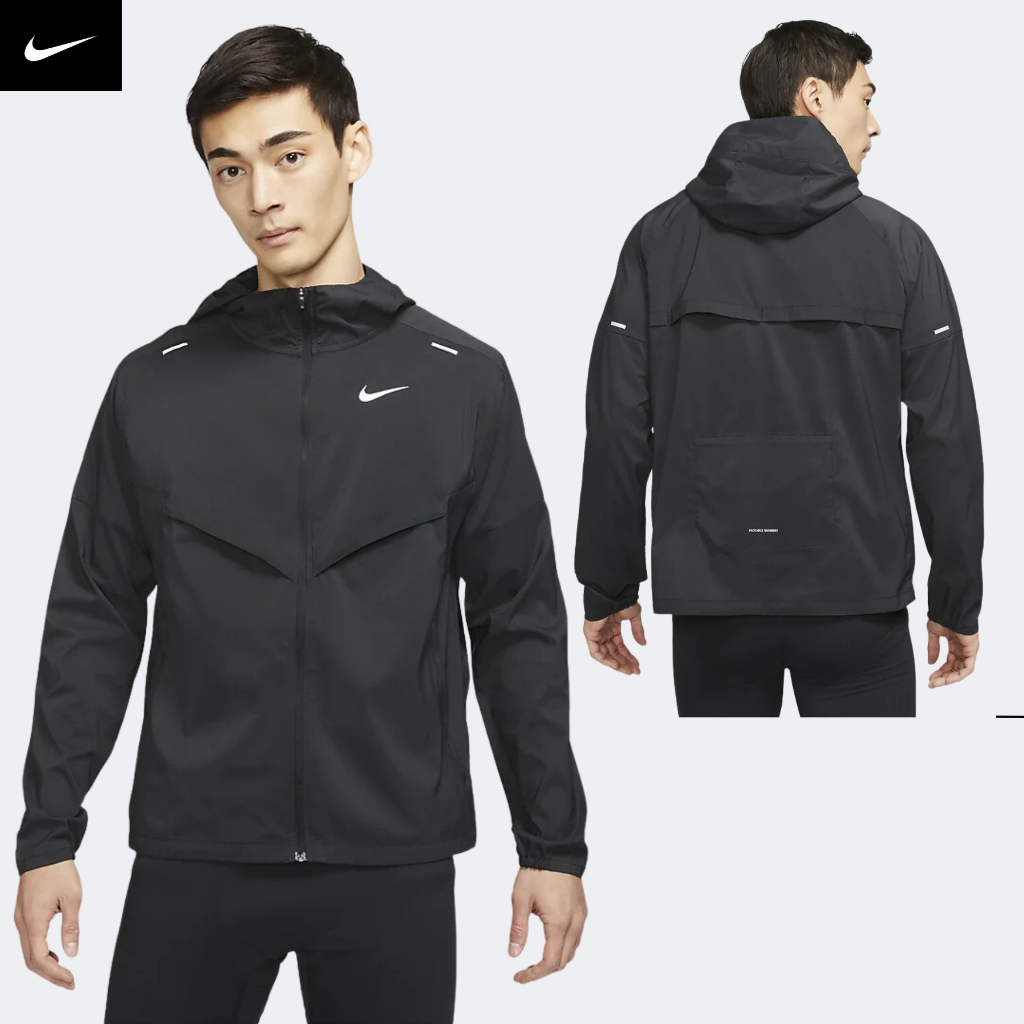 NIKE CHÍNH HÃNG - Áo khoác thể thao nam Nike Repel Windrunner Men's Running Jacket Authentic - Black