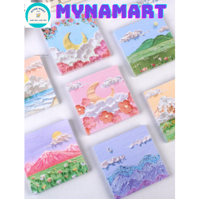 Set 80 tờ giấy ghi chú mini họa tiết hình phong cảnh dễ thương DIY - MYNAMART