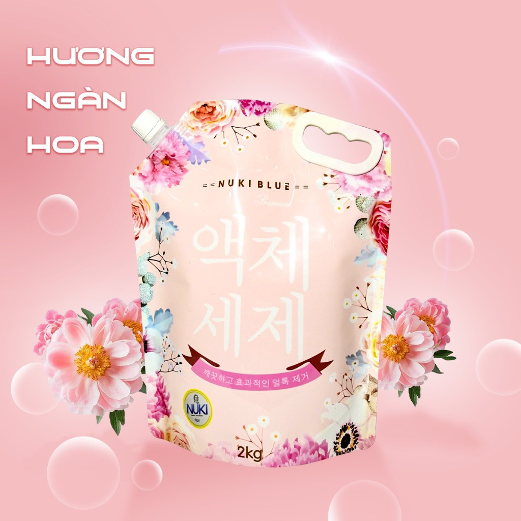 8 Túi Nước Giặt NUKI BLUE 2KG GIÁ SỈ