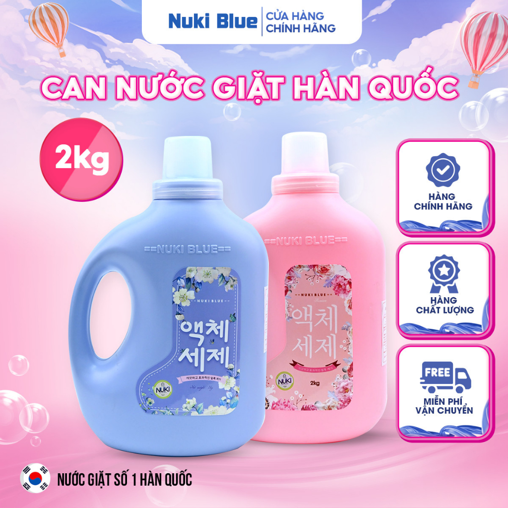 8 Túi Nước Giặt NUKI BLUE 2KG GIÁ SỈ