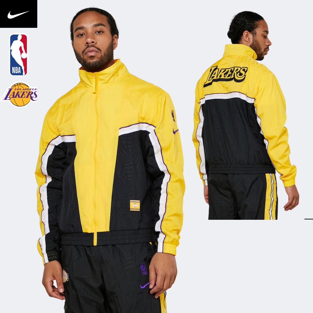 CHÍNH HÃNG - Áo khoác thể thao nam N̶i̶K̶e̶ Courtside NBA Los Angeles Lakers Jacket Authentic - Yellow x Black x White