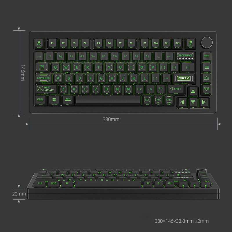 Bộ KIT bàn phím AL75 - Nhôm CNC - Hotswap - FRC4 - Anode