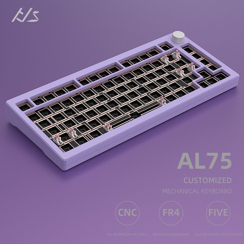 Bộ KIT bàn phím AL75 - Nhôm CNC - Hotswap - FRC4 - Anode