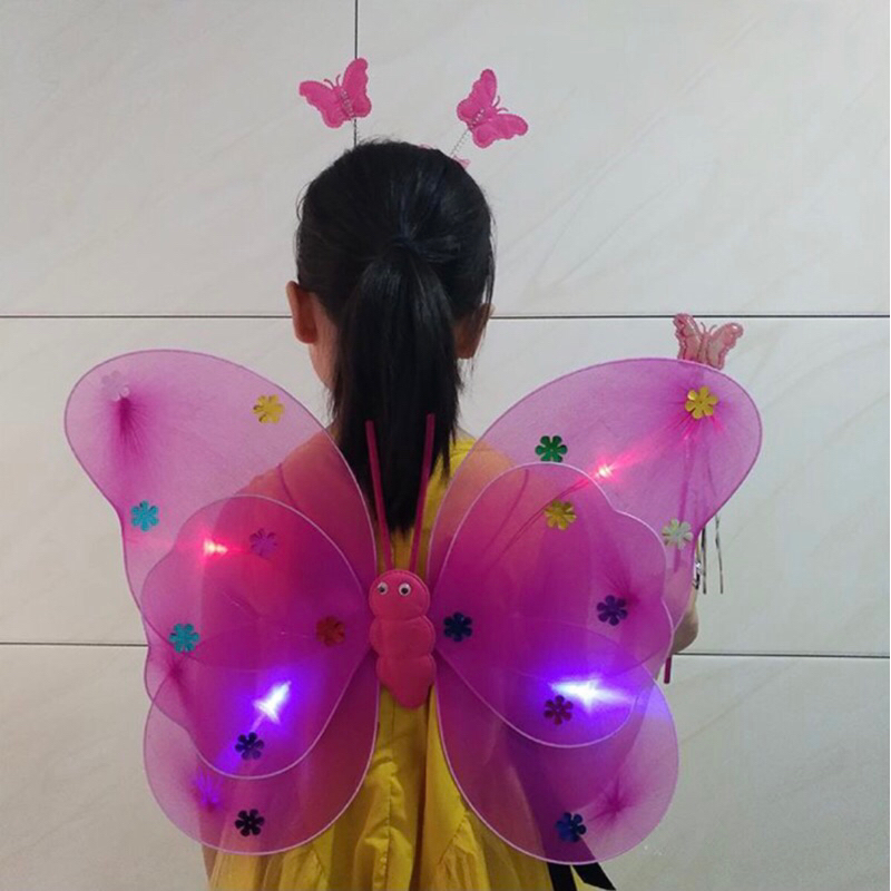 Set Cánh Tiên Thiên Thần Kèm Váy Gậy Và Bờm Cực Xinh Cho Bé Gái - Set đồ cho bé gái vui chơi ngày lễ