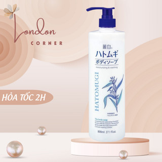 Sữa Tắm Dưỡng Ẩm Hatomugi, Trắng Da Hạt Ý Dĩ Hatomugi Moisturizing Washing 800ml