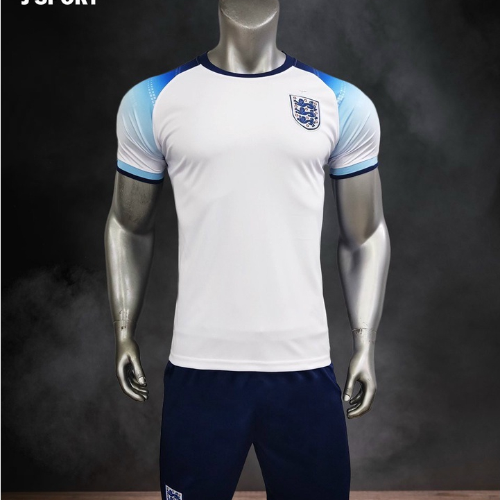 Áo bóng đá in tên số, đồ đá banh tuyển Anh WC 2022, áo bóng đá thun lạnh, không nhăn không xù lông HUNGSPORT TN