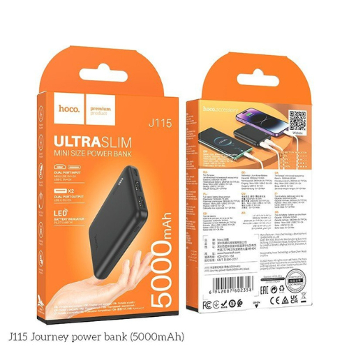 Sạc Dự Phòng 5000mAh hôcô J115 18.5Wh  Nhỏ Gọn thích hộp khi đi du lịch dã ngoại