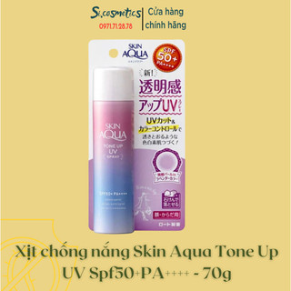 Xịt chống nắng nâng tone Skin Aqua Tone Up UV Spray SPF 50+/PA++++ 70g