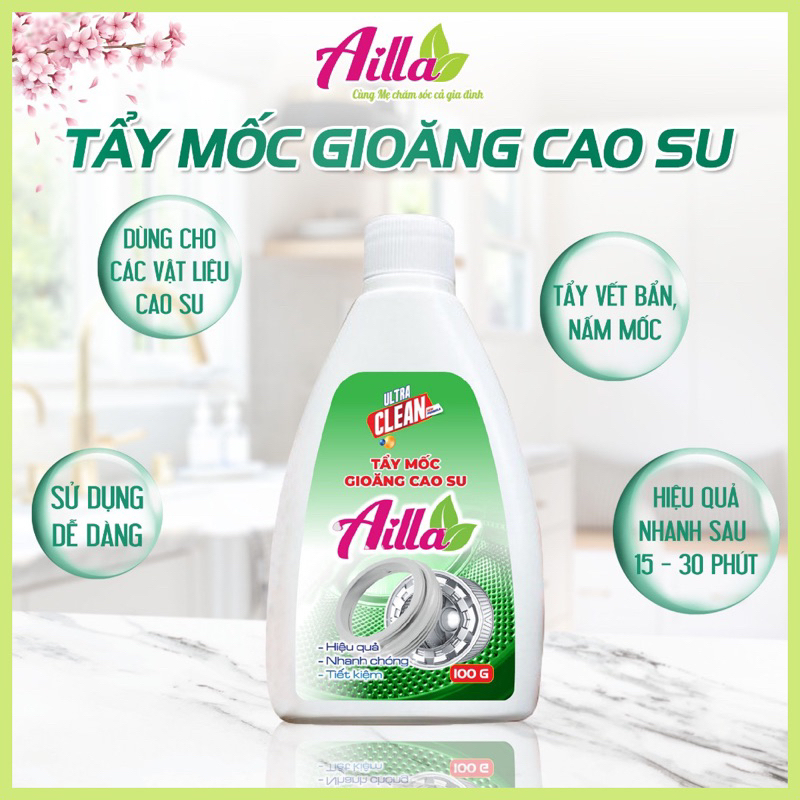 Tẩy Mốc Gioăng cao su Máy giặt, Tủ lạnh Ailla, tẩy sạch như mới.