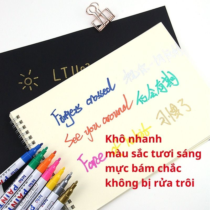 Bút Sơn LETO Paint Nét 1mm Khô Nhanh Bền Màu Viết Trên Nhiều Bề Mặt Kính, Mica, Thiệp, Đá Cuội, Giày Hợp Lý Shop
