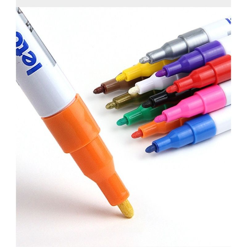 Bút Sơn LETO Paint Nét 1mm Khô Nhanh Bền Màu Viết Trên Nhiều Bề Mặt Kính, Mica, Thiệp, Đá Cuội, Giày Hợp Lý Shop