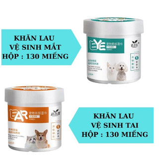 Hộp Khăn Lau Nước Mắt, Khăn Lau Tai Cho Chó Mèo Làm Sạch Vết Ố Vàng