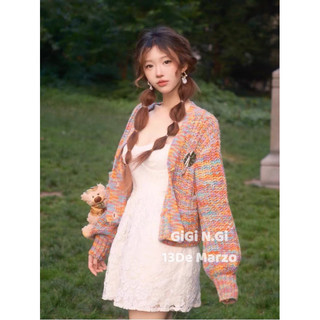 Áo cadigan 13DE gấu loang